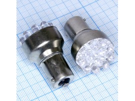 Ba15s 12red 5mm LED лампа