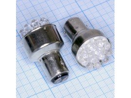 BAY15D 12white 5mm LED лампа