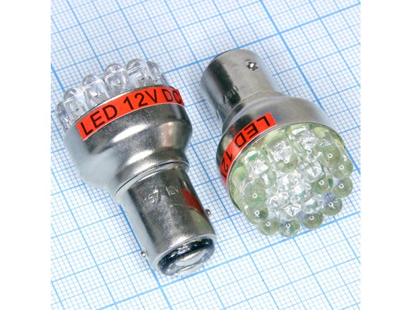 BAY15D 19red 5mm LED лампа
