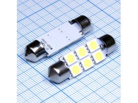 6 LED 5050 smd (W) C5W лампа