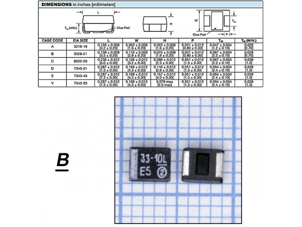 Конд.33/10V тант. B 10TPB33M