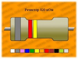 Резистор-0,25-820 кОм