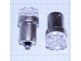 BA15S 9red 5mm LED лампа