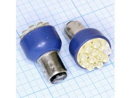 BAY15D 12blue 5mm LED лампа