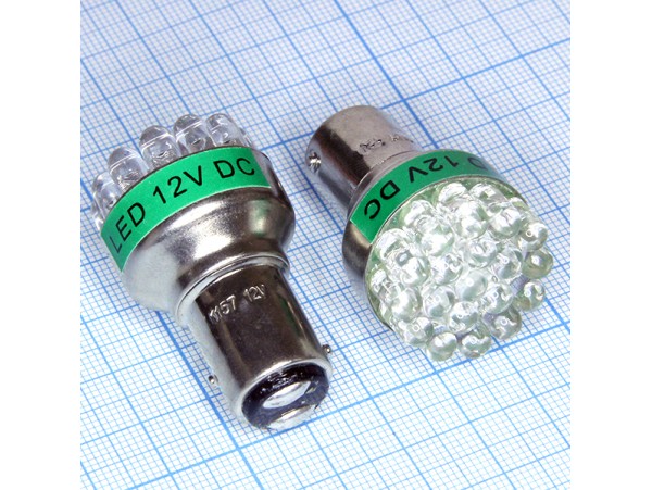 BAY15D 19green 5mm LED лампа