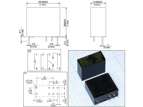 Реле 24VDC 793-P-1C 16A/250VAC