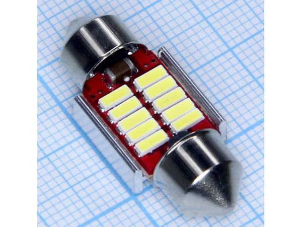 10 LED 30мм (W) лампа