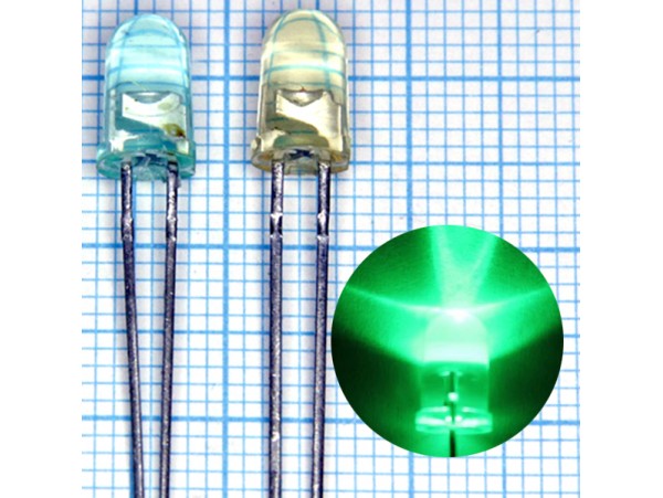 LED L-513VGC св.диод зел.d=5 400 мКд