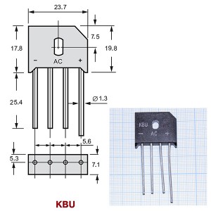 KBU6M (6A/600V) Диодный мост