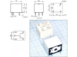 Реле 12VDC HF3FD/012-ZTF 1C 10A/250VAC д/м