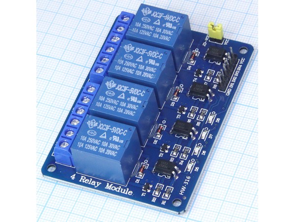 Релейный модуль 4 канала 5V HW-316