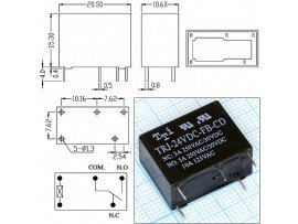 Реле 24VDC TRJ-24VDC-FB-CD 1C 3A/250V