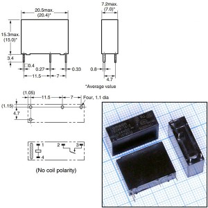 Реле 24VDC G5NB1AE24DC 1A 5A/250VAC