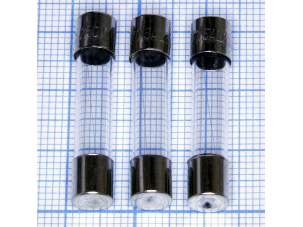 Пред.0,5А(d=6;L=30) 250V стекло