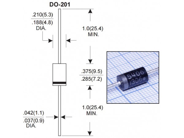 1N5406 (3А;600V) Диод