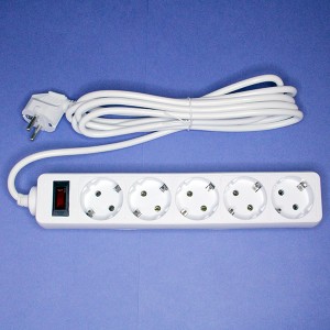 Фильтр сетевой 5 розеток 3м с выключателем 10A Космос