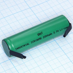 Аккумулятор 3,7V/2200 18650 с ленточными выводами