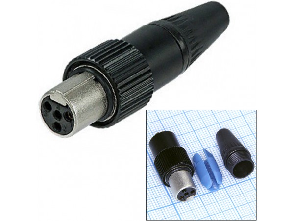 RT4FCT-B Розетка 4к.на кабель mini XLR
