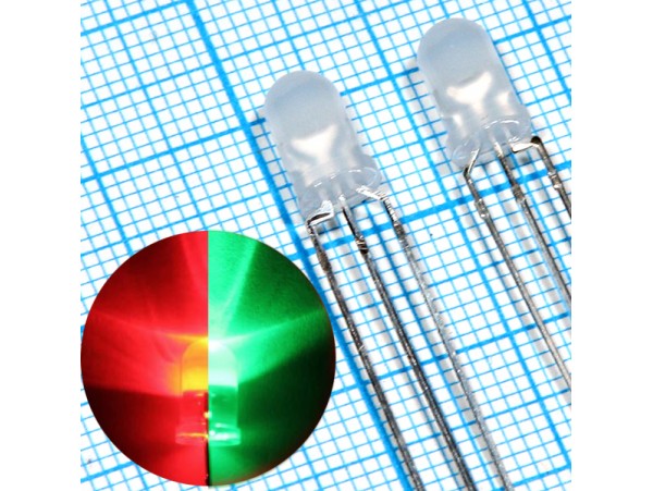 LED L-3WEGW кр/зел d=3