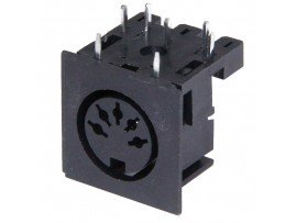 DNR-5F1R гнездо 5pin на плату (45град.)
