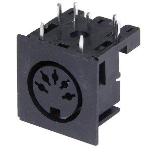 DNR-5F1R гнездо 5pin на плату (45град.)