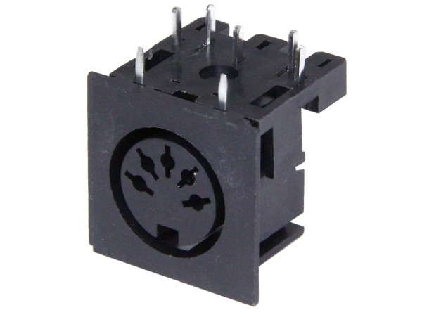 DNR-5F1R гнездо 5pin на плату (45град.)