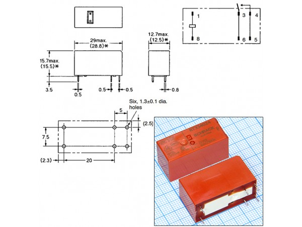 Реле 24VDC RT334024 1A 16A/250VAC Schrack