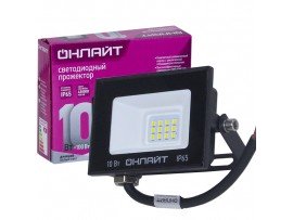 Прожектор 10W 6000K чёрный IP65 LED ОНЛАЙТ
