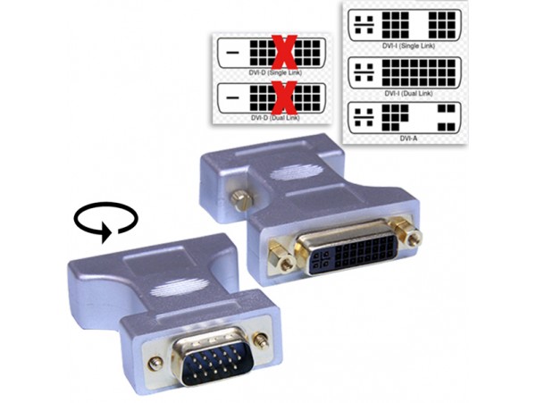 Переходник VGA<DVI-I Dual Link 24+5 (штекер<гнездо)