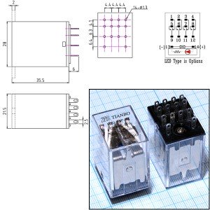 Реле 24VAC HJQ-22F-4Z 4C 5A/240VAC