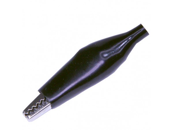 Зажим Крокодил 56мм черный изол.