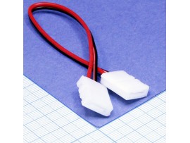 Коннектор 8mm 2pin с двумя зажимами провод 15см