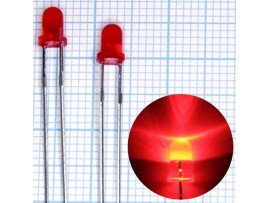 LED FYL-3014HD красный d= 3мм 2,0mcd