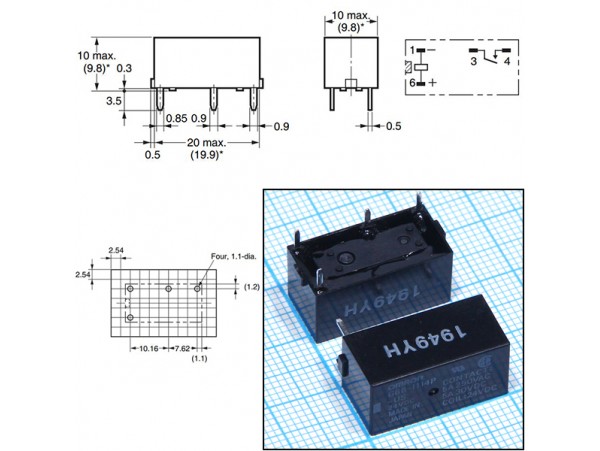 Реле 24VDC G6B-1114P-FD-US 1A 5A/250VAC демонтаж