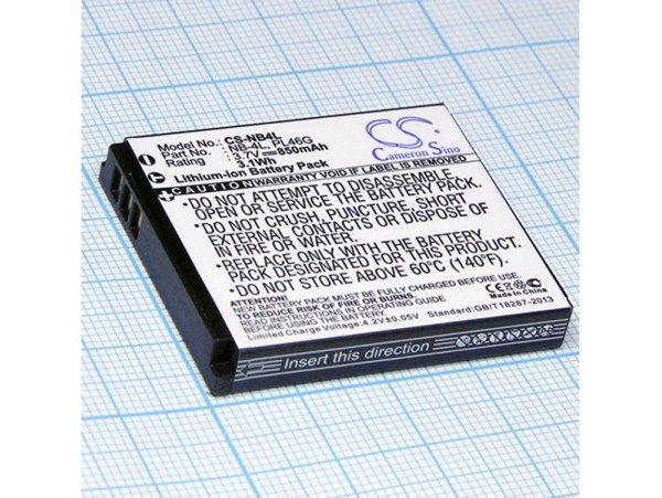 NB-4L Аккумулятор 3.7V 850mAh для Canon