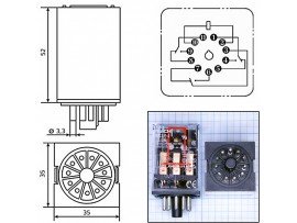 Реле 220VAC MK3P-I AC 3C 10A/220VAC