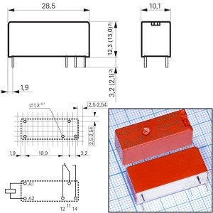 Реле 24VDC RY611024 1C 8A/250VAC Schrack