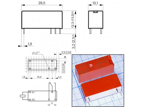 Реле 24VDC RY611024 1C 8A/250VAC Schrack