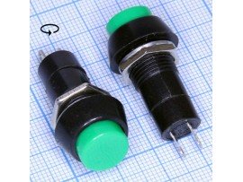 PB-305G 250V/3A off-(on) NO зелёная кнопка