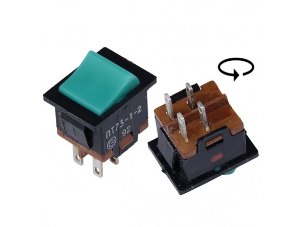 ПТ73-1-2 250V/3A on-off зелёный переключатель