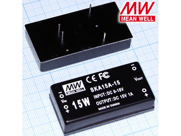 SKA15A-15 (9V-18V>±15V/1,0A) Преобразователь напряжения