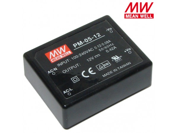 PM-05-12 Преобразователь напряжения ~220V>12V(0,42A)