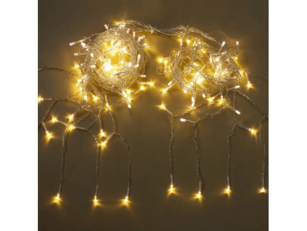Гирлянда-бахрома 100LED белый теплый 3х0,6м