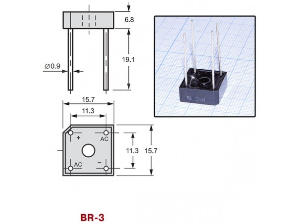 KBPC108 (800V/3A) Диодный мост