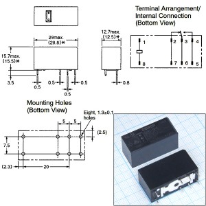Реле 12VDC G2RL-14-E 1C 16A/250VAC