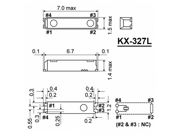 КВАРЦ 32,768 кГц KX-327LT