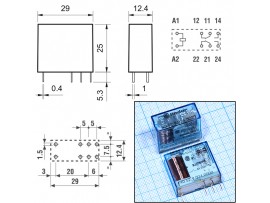 Реле 24VDC 405290240000 2C 8A/250VAC Finder