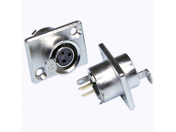 92M-507(3P) GOLD Розетка 3к.на панель mini XLR