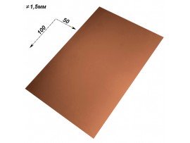Текстолит 50x100x1,5мм 2сторонний FR4