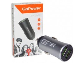 АЗУ 2USB 5V 2,4A GoPower серый